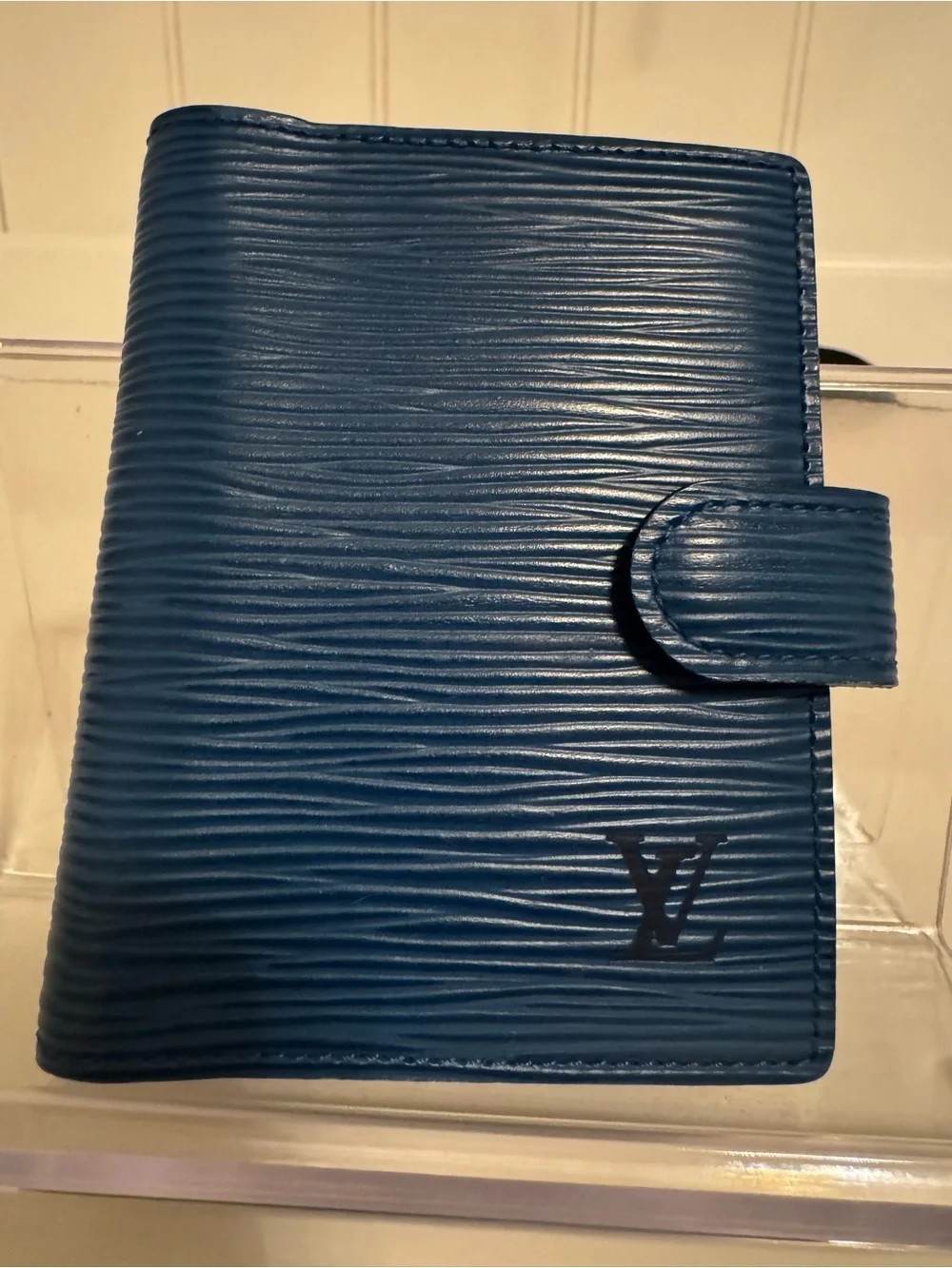 Louis Vuitton Blue Epi Leather Snap Card Wallet